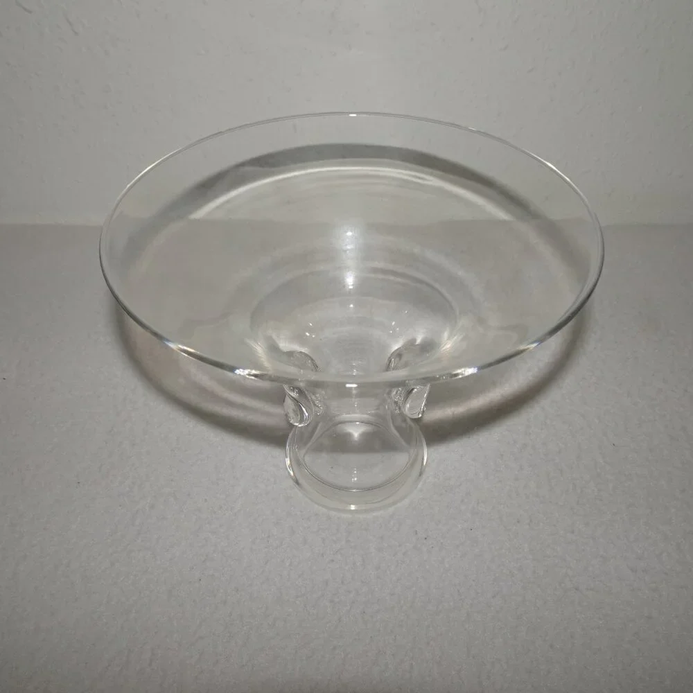 Steuben Crystal Art Glass Bouquet Thumbprint Vase Compote MCM 5